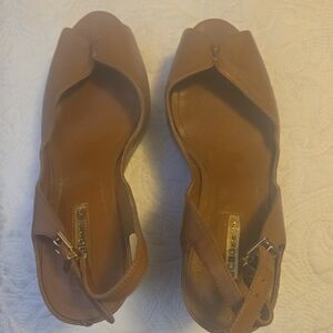 BCBGeneration Tan Leather Sandals
